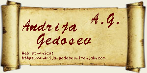 Andrija Gedošev vizit kartica